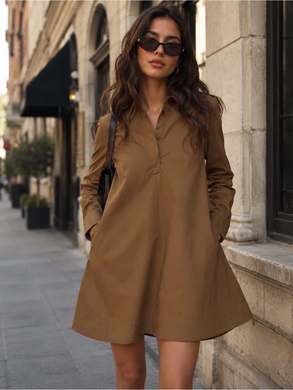 ZARA oversized poplin shirt dress